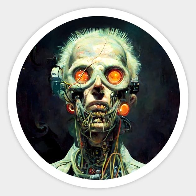 CyberGhoul Sticker by Tim Molloy Art